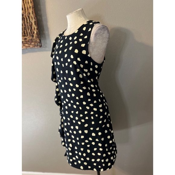 Julie Brown Dress 10 Black Ivory Stretch Career Church Washable - Picture 9 of 11